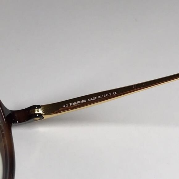 New Authentic Tom Ford TF5703-B 053 Women's Round Sunglasses - Tortoise and Gold - Picture 9 of 10